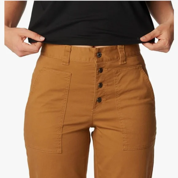 COLUMBIA “Holly Hideaway” Cotton Pants/Camel Brown/Straight Leg size 6 - Picture 2 of 12